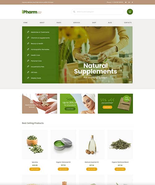 Supplements web design