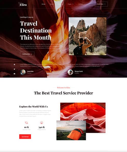 travel adventure web design