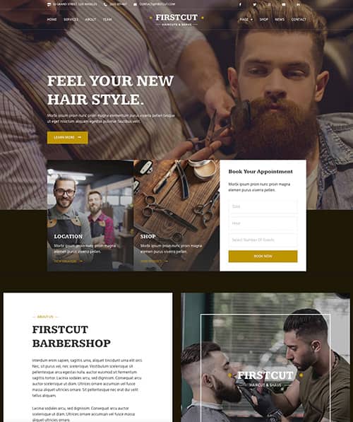 barber shop web design