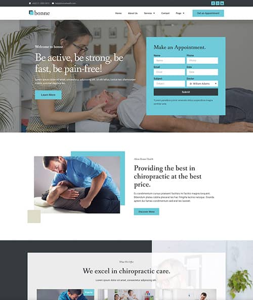 chiropractor web design