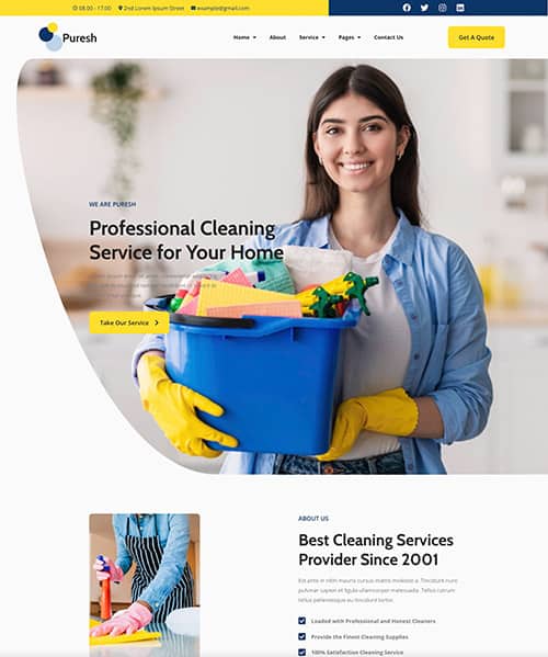 cleaning company web design