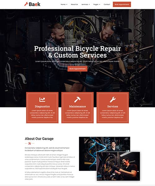 cycle repair web design