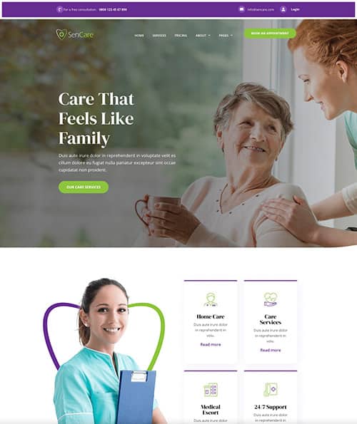 domiciliary care web design