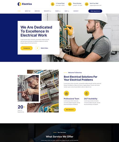 electrician web design