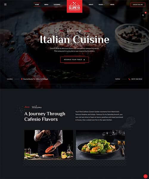 food website design