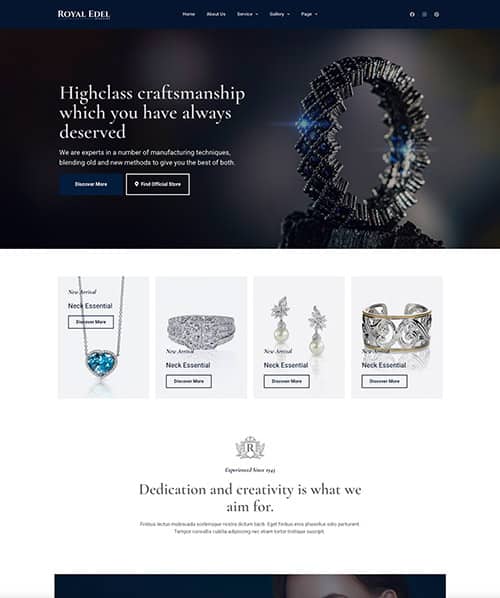 jewellery e-commerce web design