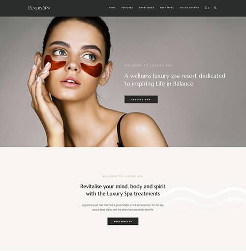 luxury spa web design