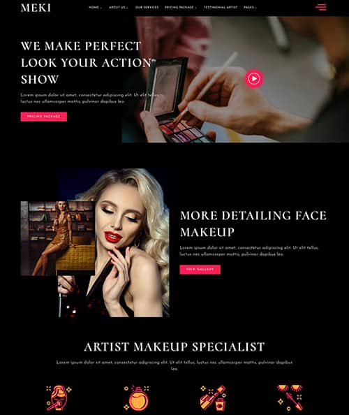 make up artists web design