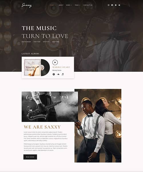 music band web design