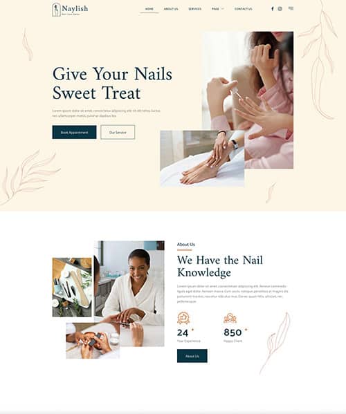 nail salon web design