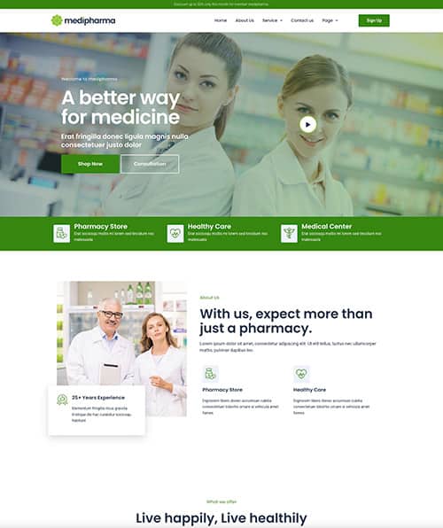 pharmacy web design