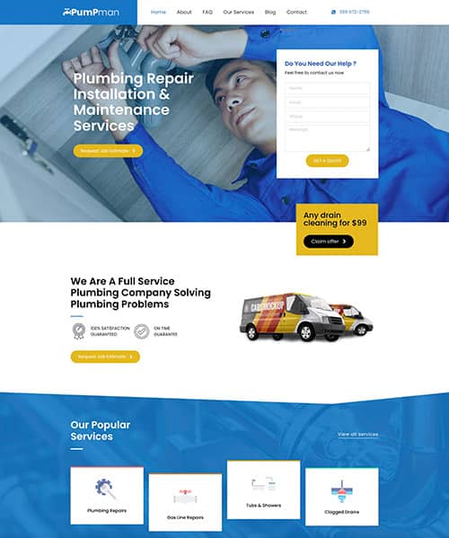 plumbers web design
