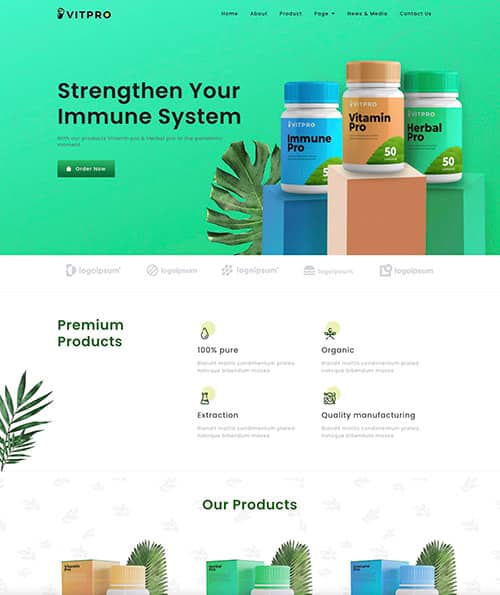 supplements web design