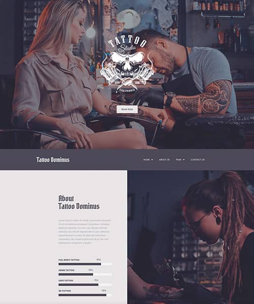 tattoo shop web design