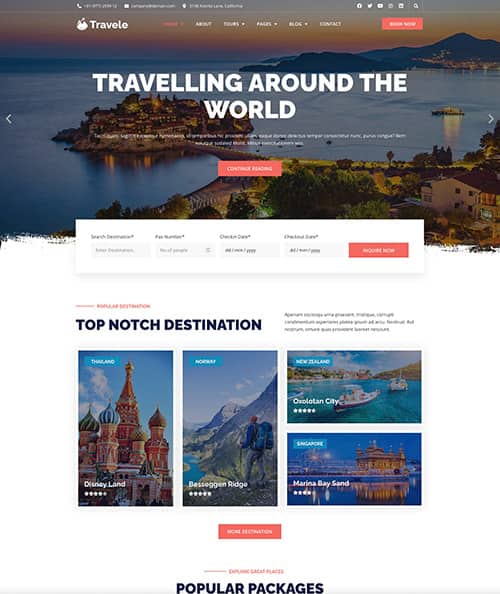 travel web design