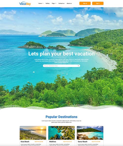 travel web design