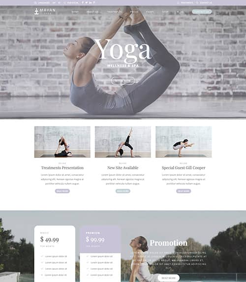 yoga web design